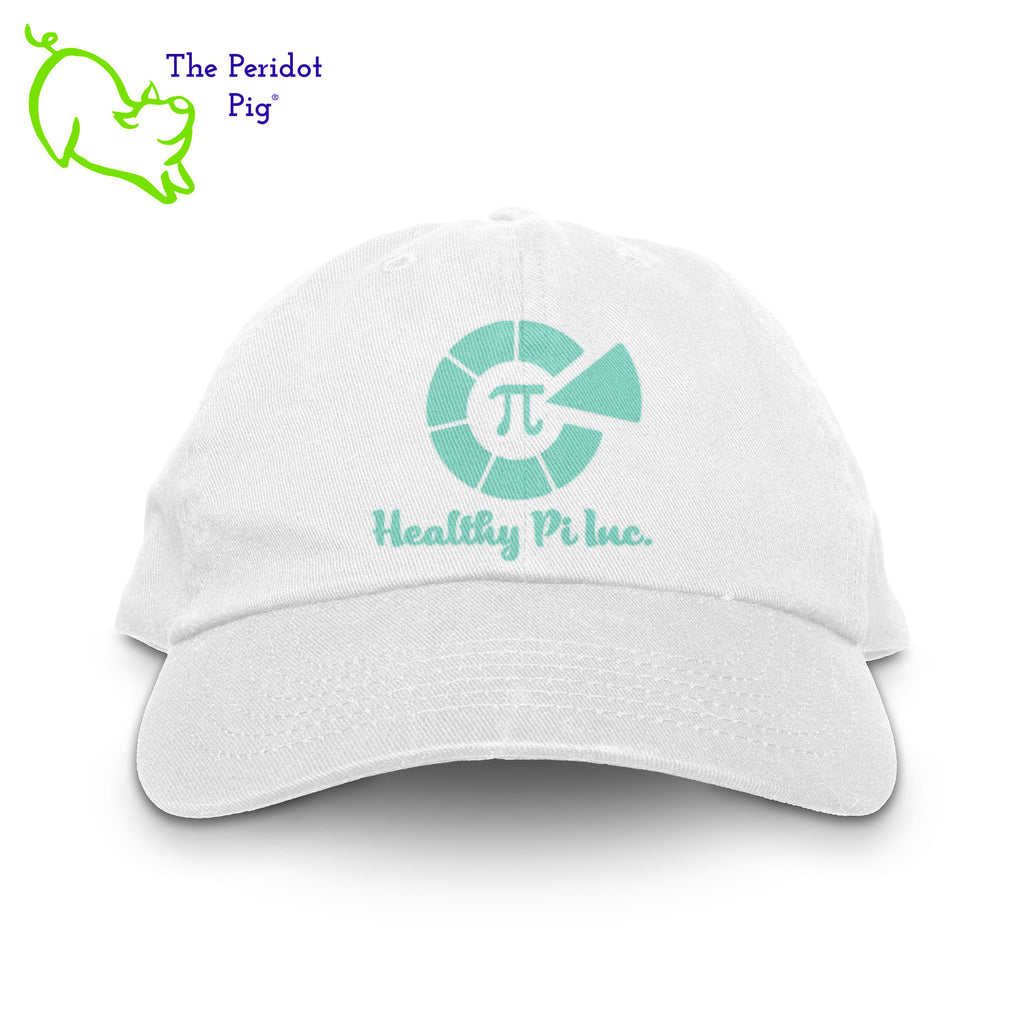 Stay shaded and stay styling with the Healthy Pi Logo Dad Hat! This 6-Panel twill cap is one cool customer - perfect for adding a bit of chill to your look and keeping the 'pony' under wraps. Available in FIVE colors, you'll be 'hat-happy' no matter which you choose! Front view shown in white.