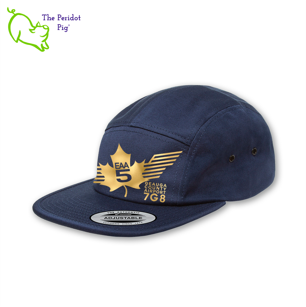 This EAA Chapter 5 Logo Tactical Hat is crafted with 100% soft cotton, making it comfortable to wear while flying. It features no top button, which makes it ideal for small-plane pilots, and the hat comes in three different colors. Enjoy the comfort and style of this tactical hat during your next flight! Front view shown with Navy & gold.