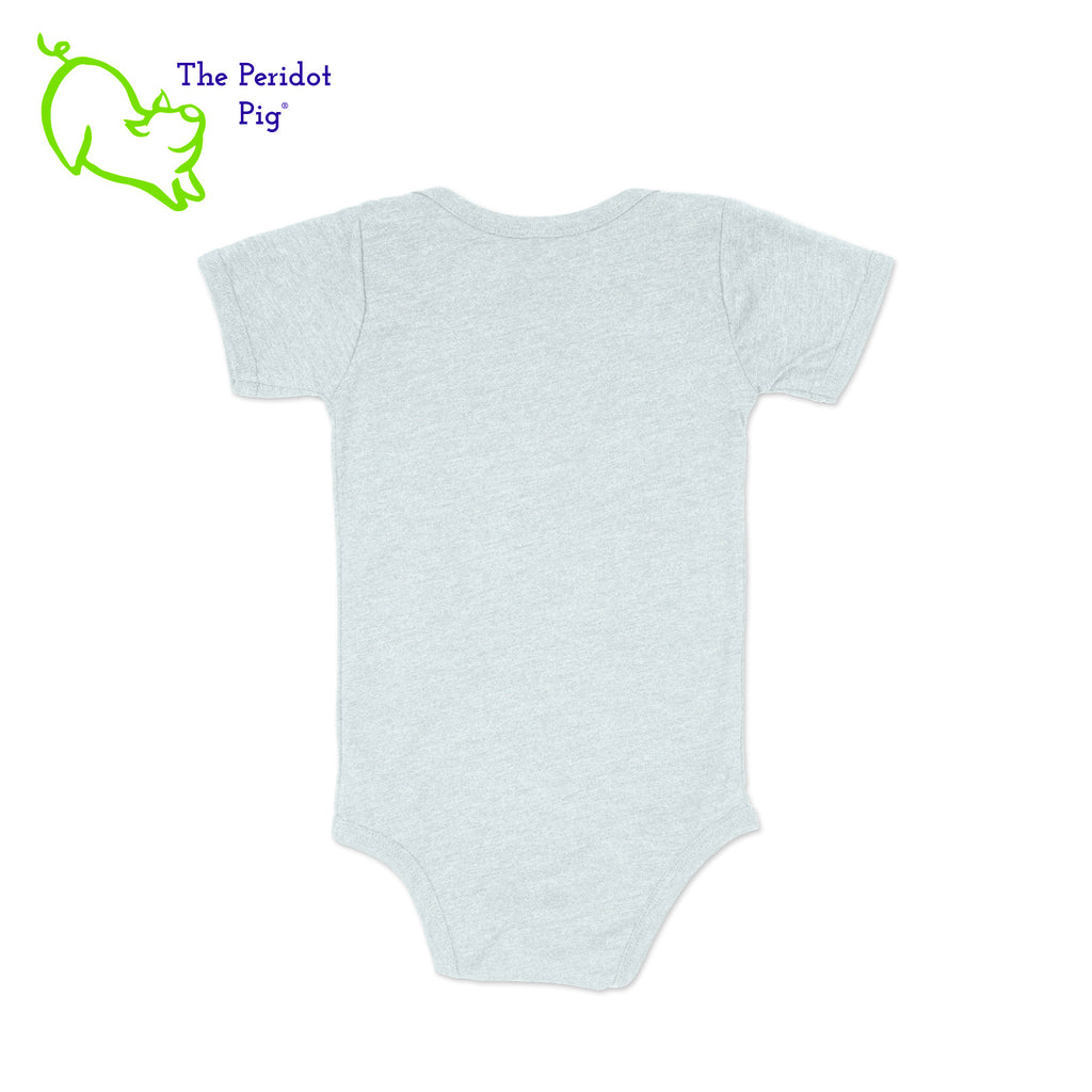 The perfect gift for new parents this Christmas! Adorable and soft, these cute onesies will be a big hit. The front says either, "Grandpa's CoPilot" or "Grandma's CoPilot" in a slightly faded vintage finish with the EAA Chapter 5 logo included. Grandma Ice Blue back view shown.