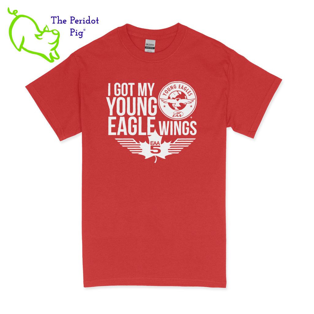 Make your Young Eagles flight a memorable one with this stylish Young Eagles T-Shirt! Choose from five awesome shirt colors and four logo colors, with the iconic Young Eagles logo printed on the front. What a cool way to commemorate your flight! Fly away in fashion! Front view shown in Red with white.