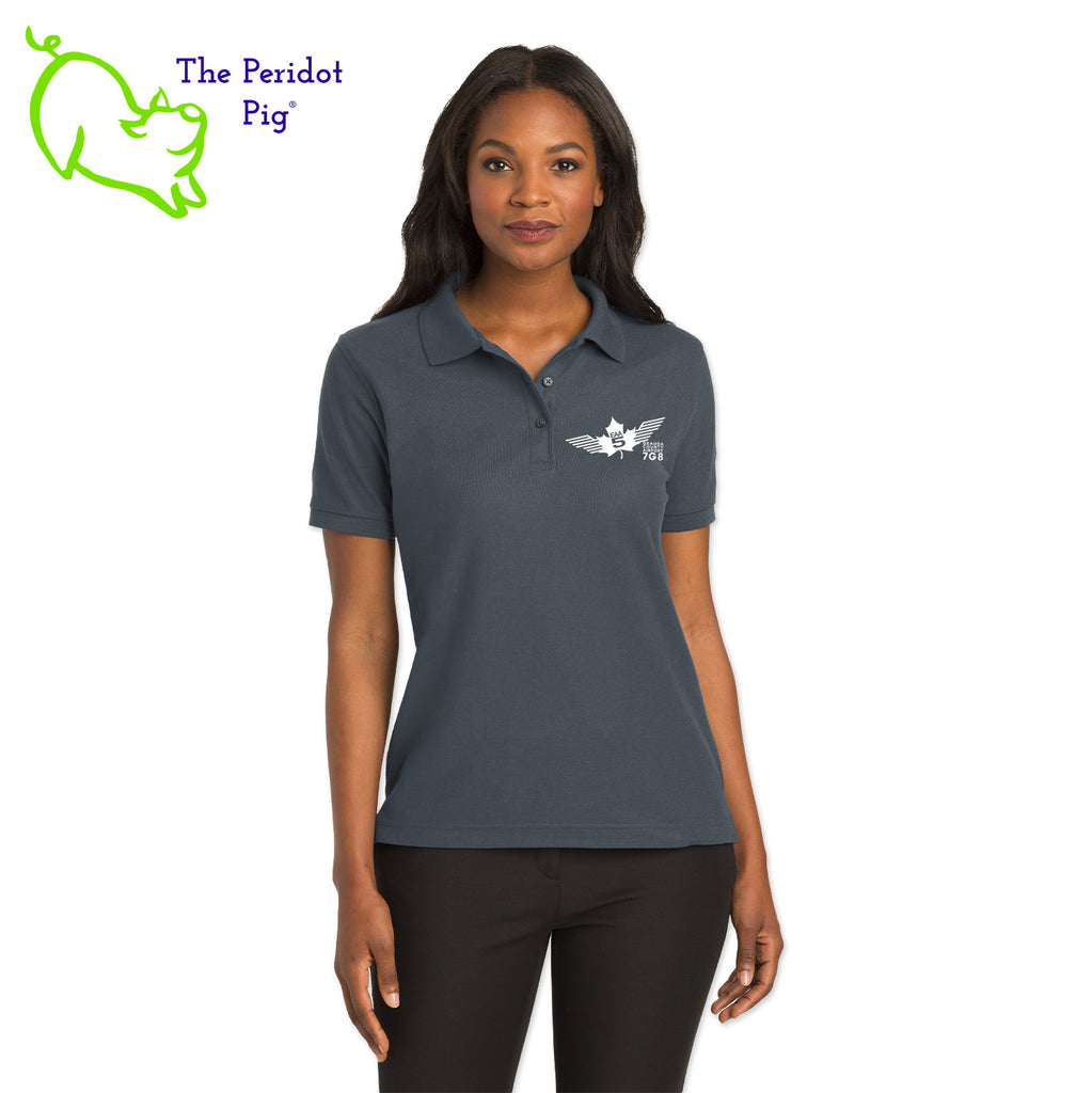 Renowned for its resilience, our incomparably comfortable classic polo is second to none. Expertly designed to resist wrinkles and shrinkage, this must-have polo delivers a luxuriously soft feel. Featuring the iconic EAA Chapter 5 logo on the left chest, you won't ever regret choosing this timeless piece. Front view shown in Charcoal-White.