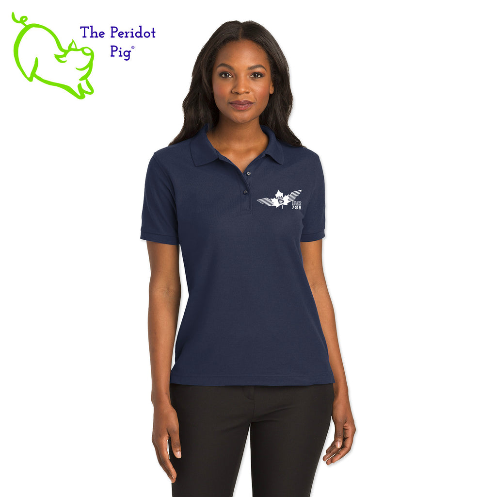 Renowned for its resilience, our incomparably comfortable classic polo is second to none. Expertly designed to resist wrinkles and shrinkage, this must-have polo delivers a luxuriously soft feel. Featuring the iconic EAA Chapter 5 logo on the left chest, you won't ever regret choosing this timeless piece. Front view shown in Navy-White.