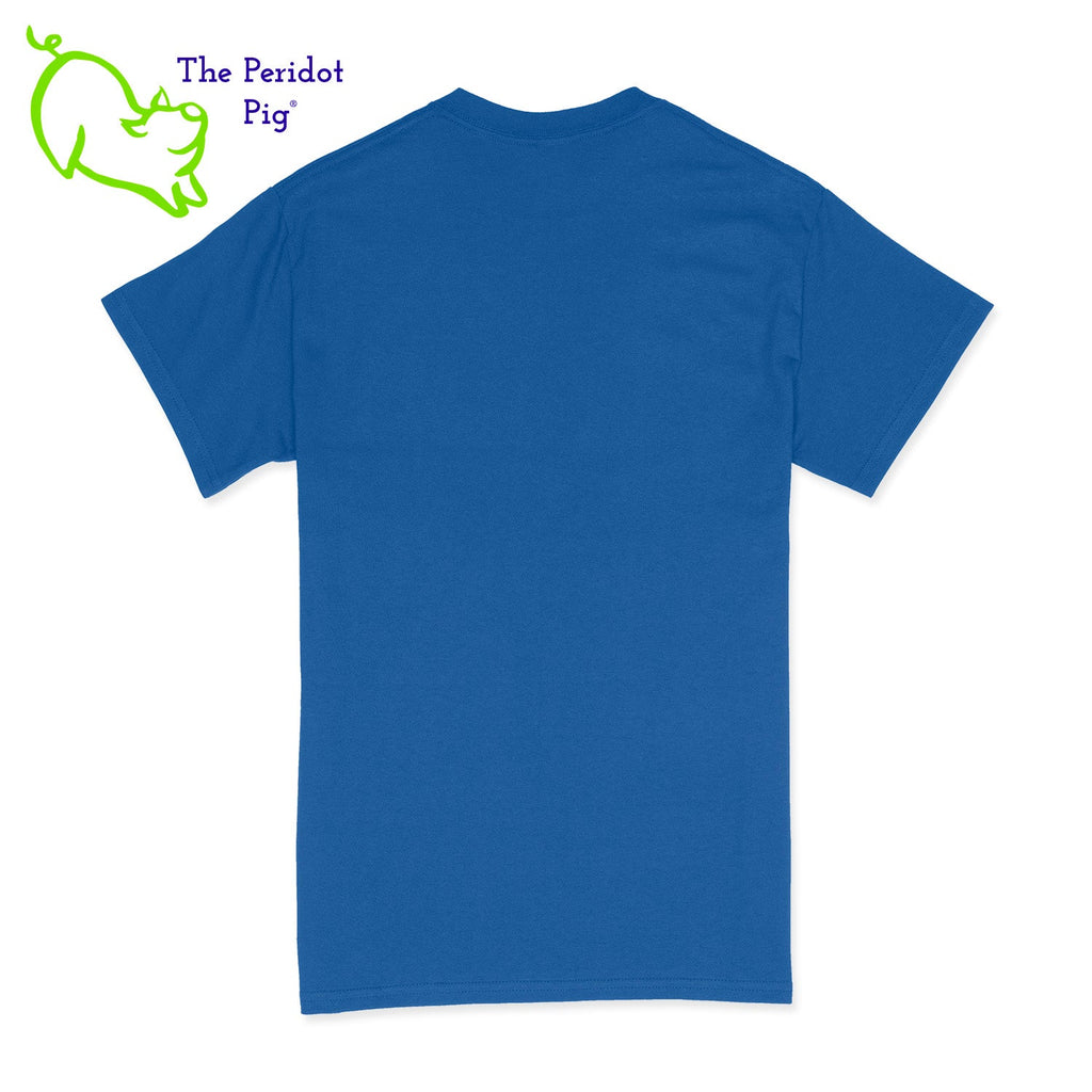 Crafted from a soft and comfortable material, this t-shirt features a loose cut and the EAA Chapter 5 logo in your choice of color on the front. These also have the slogan, "Come Fly With Me". You can also chose from six different colors for the shirt. The back is left blank for a classic, minimalist look. BAck view Royal-Black shown.