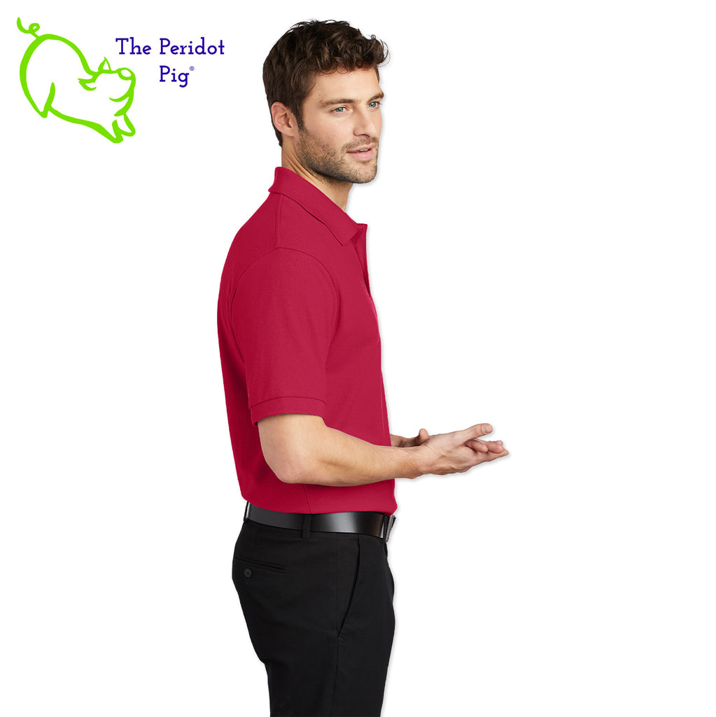 Renowned for its resilience, our incomparably comfortable classic polo is second to none. Expertly designed to resist wrinkles and shrinkage, this must-have polo delivers a luxuriously soft feel. Featuring the iconic EAA Chapter 5 logo on the left chest, you won't ever regret choosing this timeless piece. Side view shown in Red.