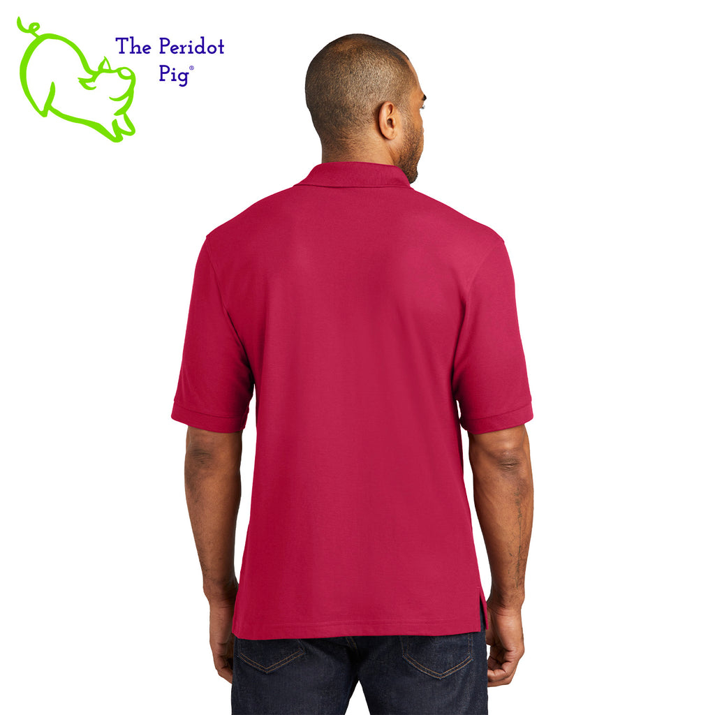 Our popular Silk Touch™ polo—enhanced with a left chest pocket. This one features the EAA Chapter 5 logo above the pocket. Back view shown in Red.