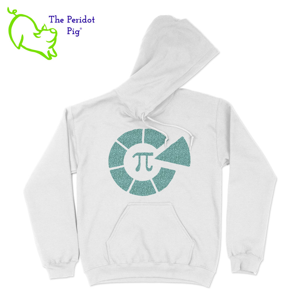 This warm, soft hoodie features the Healthy Pi logo in sparkly glitter on the front. It's available in three colors. Front view shown in White.
