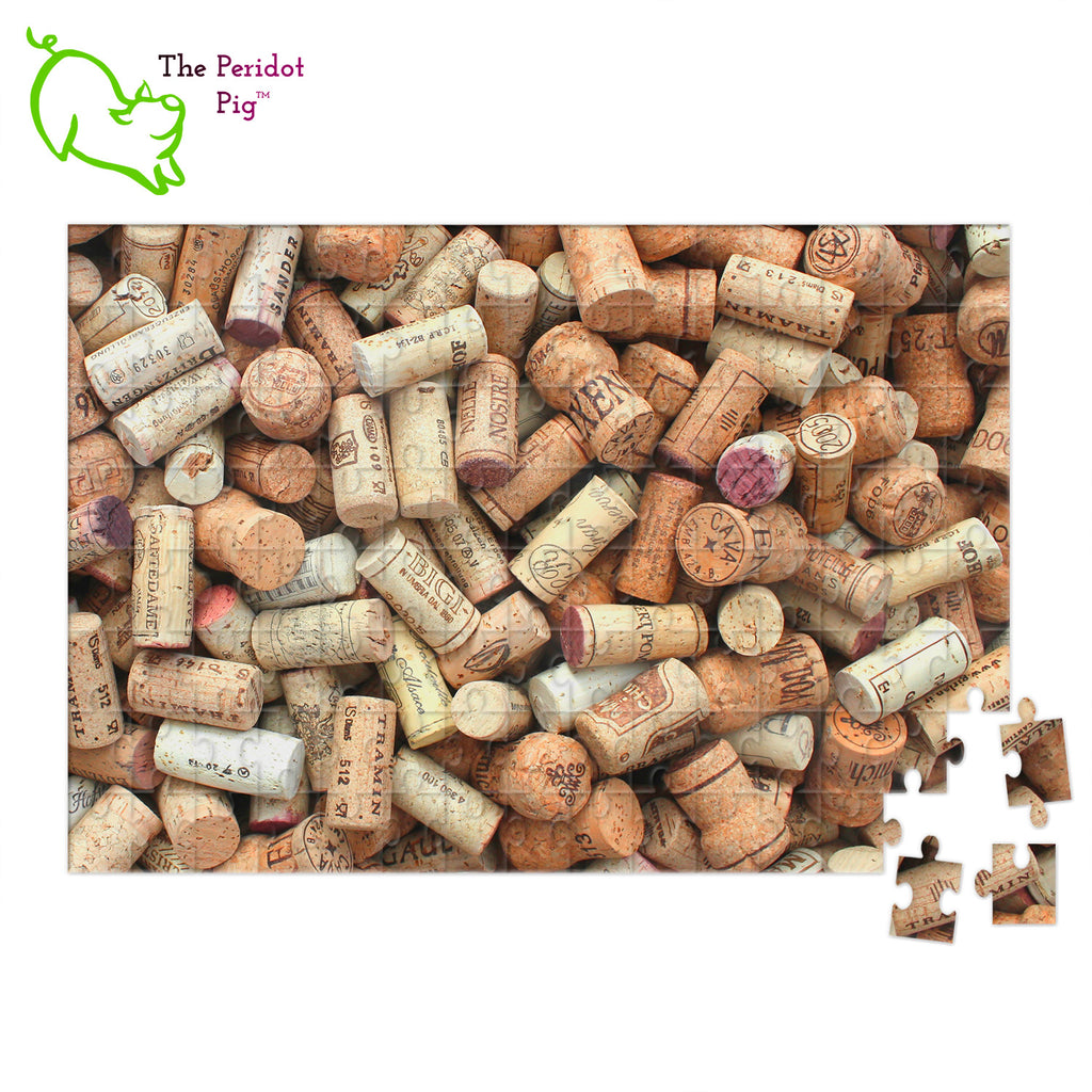 These puzzles look so simple but are actually rather hard! The pieces are very similar in size and the images have a lot of repetition. The theme in these three puzzles is wine with each style featuring different wine bottle corks. Style C