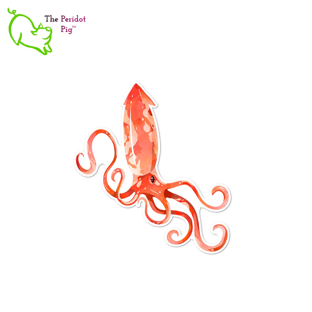 We just love these little squids and they make a beautiful, quirky sticker! These can be purchased individually or in a sample 6-pack that has one of each. Orange shown.