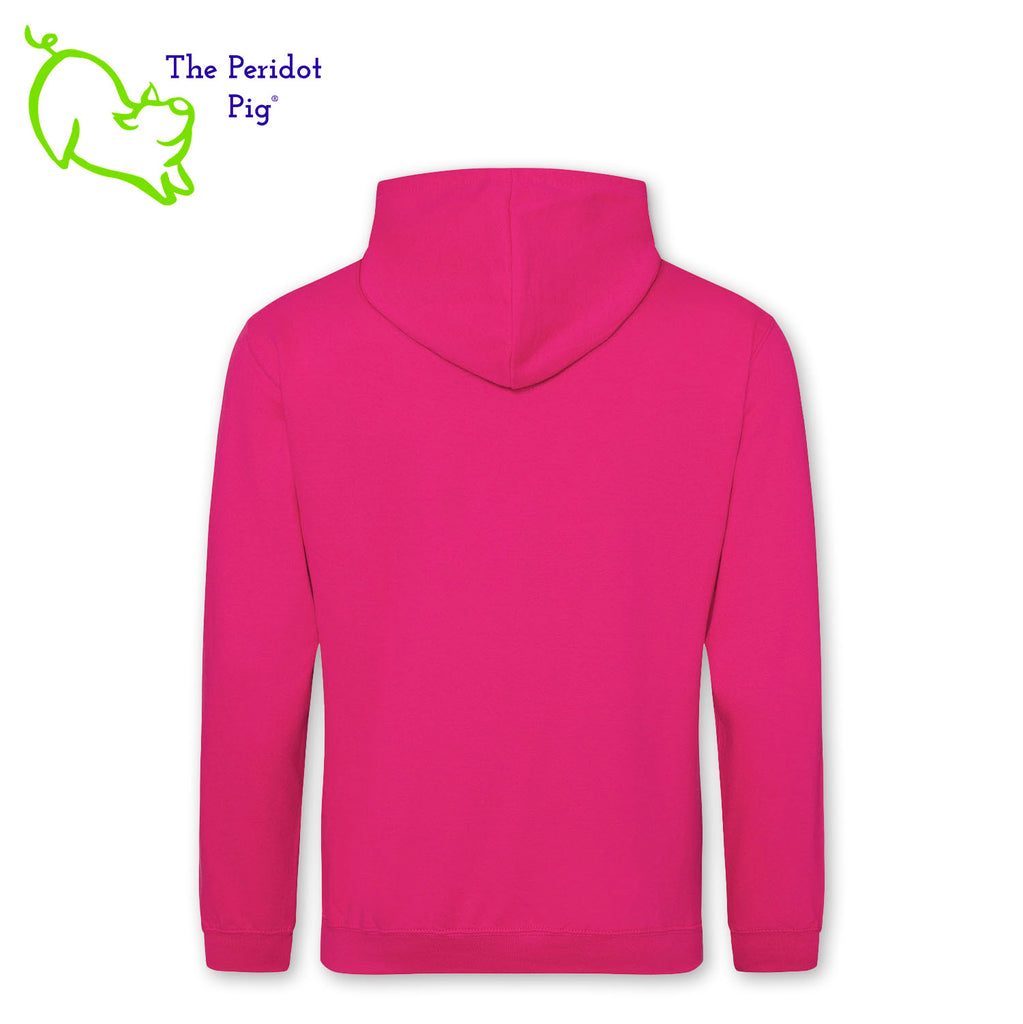 Nothing beats a soft, warm hoodie! Here's a medium-weight comfy pullover hoodie featuring the words "Coach Michele" in two colors of glitter print on the front. The back is blank. Back shown in Hot Pink.