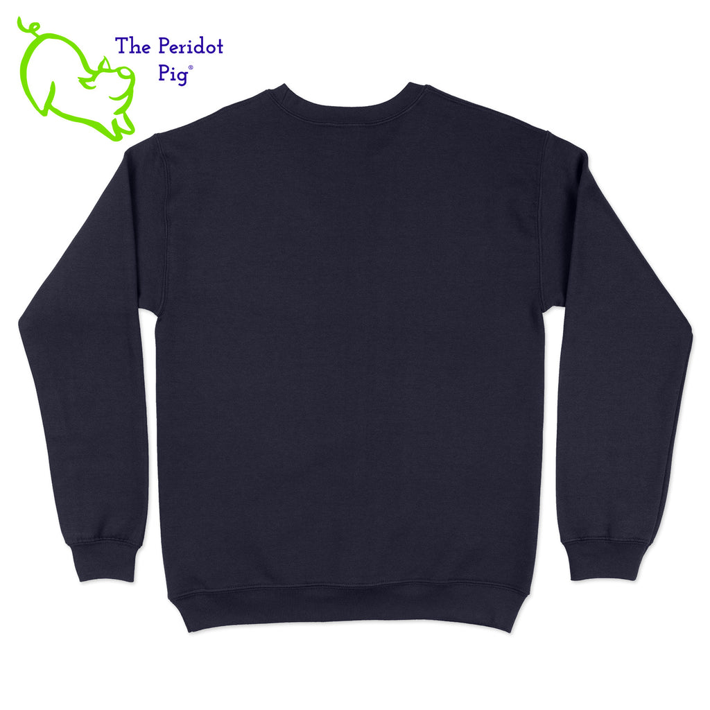 This warm, soft crewneck sweatshirt features our PI day InsPIre theme in vivid print on the front. It's available in four colors to help celebrate PI in style. Back view shown in navy.