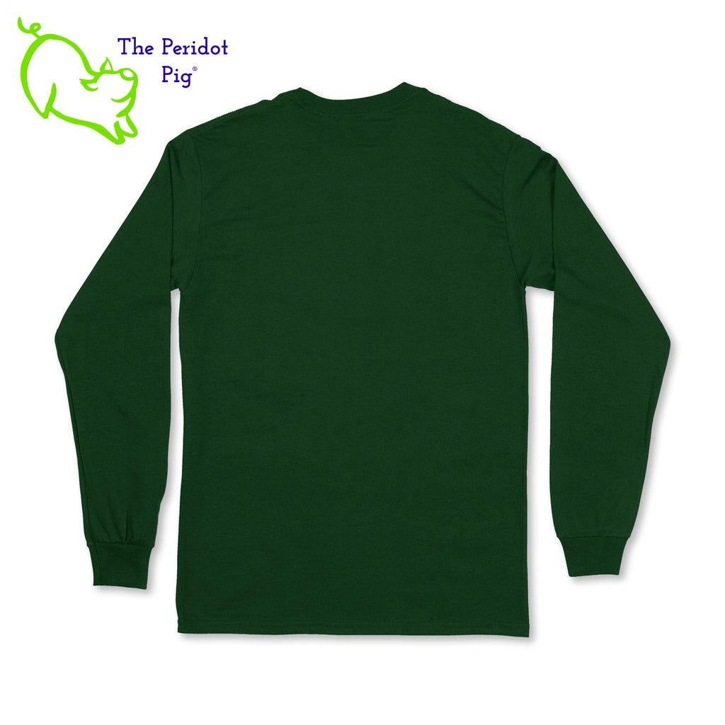 Before you start with the "bah humbugs", try this shirt instead. It says, "This is as jolly as I get" in bright, vivid color. There's even a couple of sprigs of mistletoe! Back view in green.