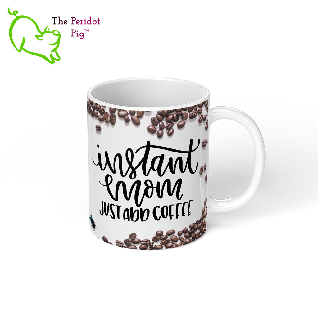 The desk set comes with a round mouse pad, a matching 11 oz mug and a coaster in either gloss or matte finish. Plus you save some money by purchasing the set! Mug right view shown.