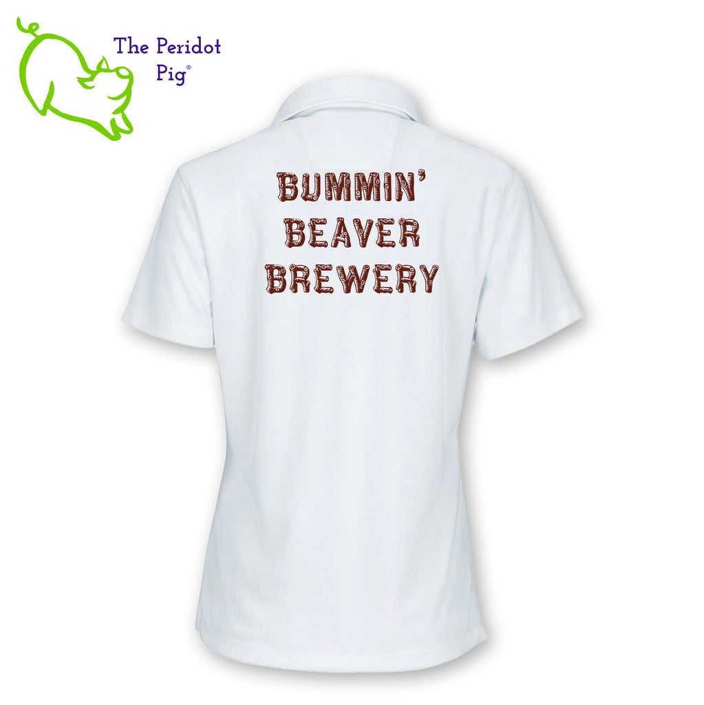 These t-shirts have a great weight and a super, soft feel. Made with a flattering v-neck, taped seams and a loose cut. The front features the Bummin' Beaver Brewery logo and the back has the words, "Bummin' Beaver Brewery" in their woodsy font. Back view in white shown.