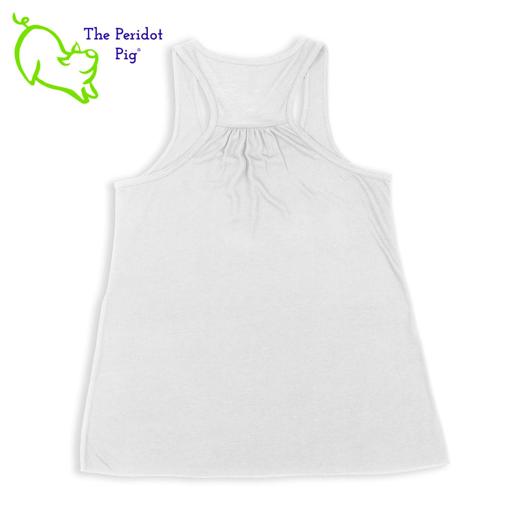 This racerback tank is super soft, lightweight, and form-fitting (but not too tight in the mid-section) with a flattering cut and raw edge seams for an edgy touch. The front features Coach Michele Smits' Natural Balance logo and the back is blank. Back view in white.