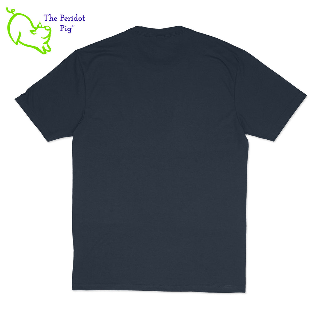These shirts feature the Healthy Pi Inc logo in a light-weight matte finish. Available in 5  colors in a super, soft fabric blend, these are the perfect attire for your daily routine. Back view shown in navy.