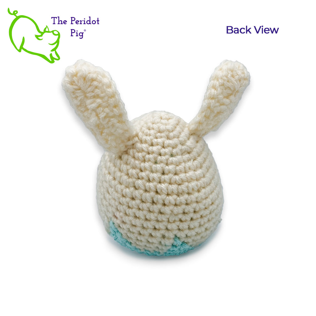 Who knew that Easter Bunnies came from eggs?? We have three styles to choose from. The bunnies are all a soft natural color and the egg remnants are available in blue, pink or green. Back view shown in blue.