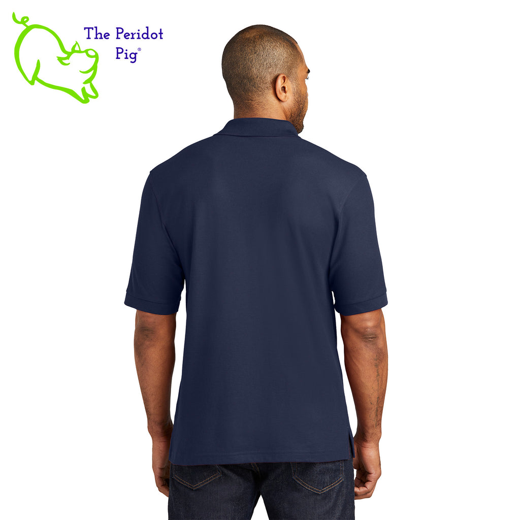 Our popular Silk Touch™ polo—enhanced with a left chest pocket. This one features the Super Stud logo above the pocket. Back view shown in Navy.
