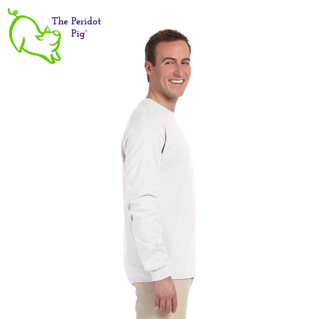 A new shirt for National Diabetes Month! For some, the pancreas just says, "Nope." The t-shirt front features a Type 1 Diabetes logo with the words, "Nope. -My Pancreas". The back is blank. This a nice, comfy heavy-weight t-shirt. Perfect for the Fall. Side view shown on a model in white.