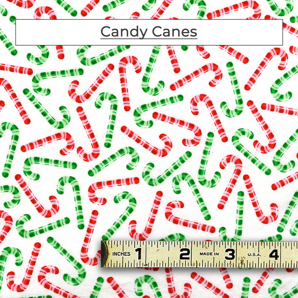 A jolly jumble of candy canes in red and green set on a white background. 