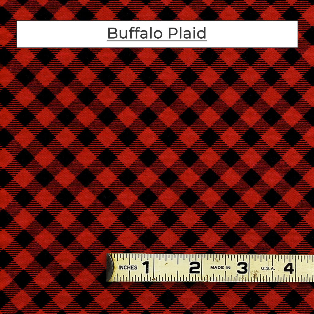 A red and black plaid pattern called Buffalo Plaid.